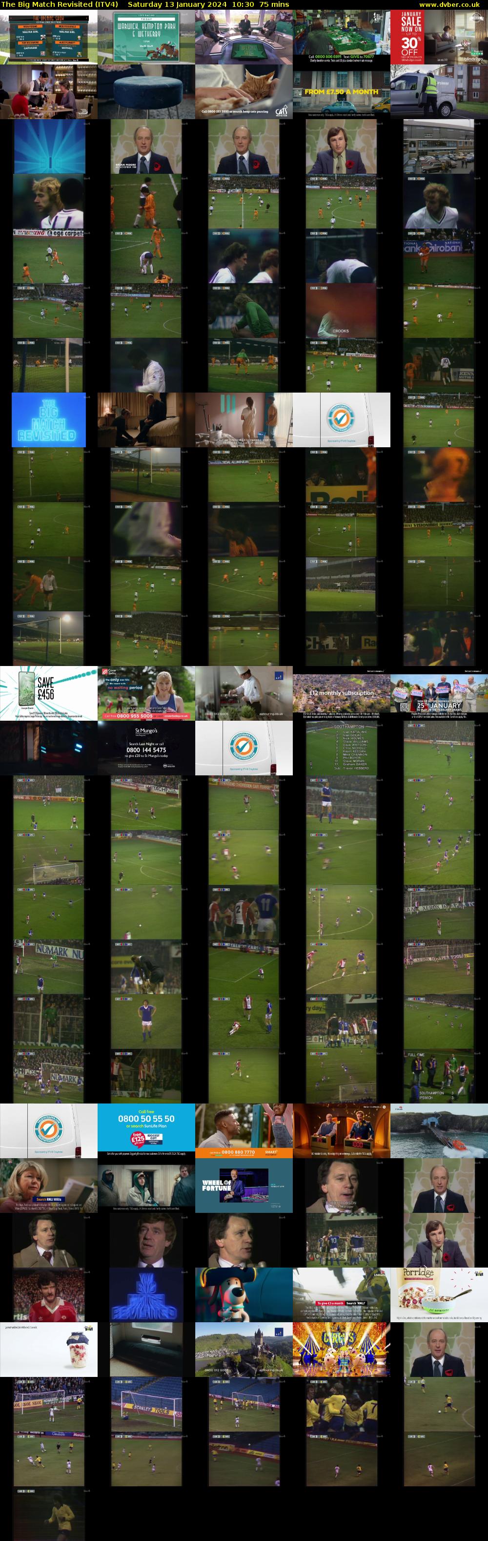 The Big Match Revisited (ITV4) Saturday 13 January 2024 10:30 - 11:45