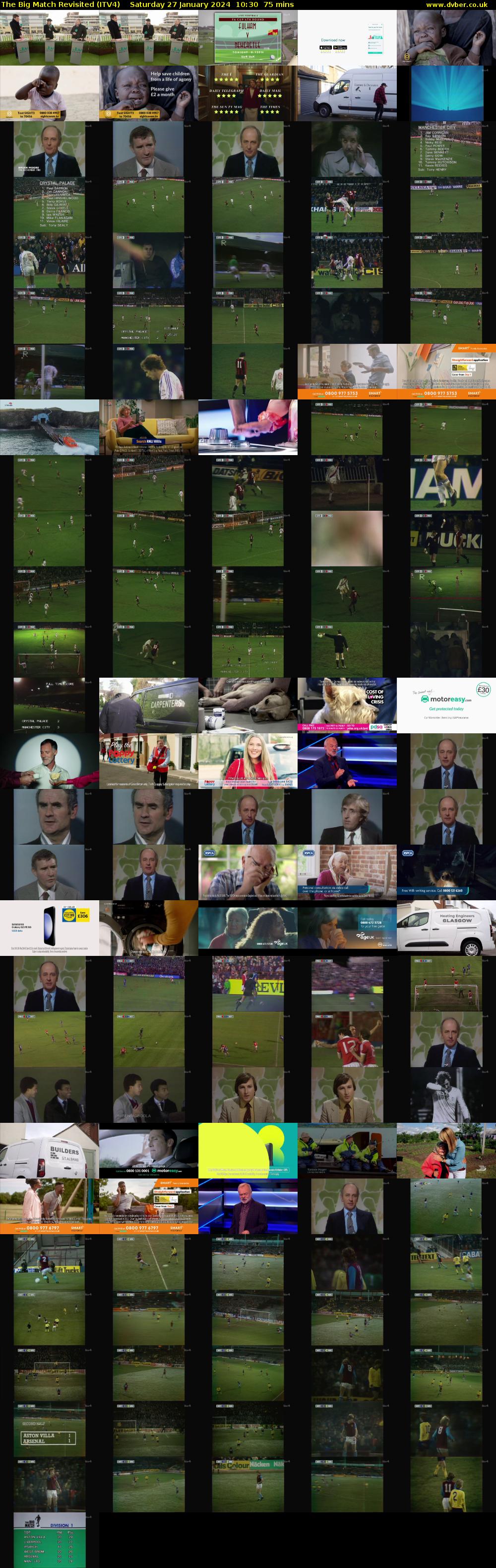 The Big Match Revisited (ITV4) Saturday 27 January 2024 10:30 - 11:45