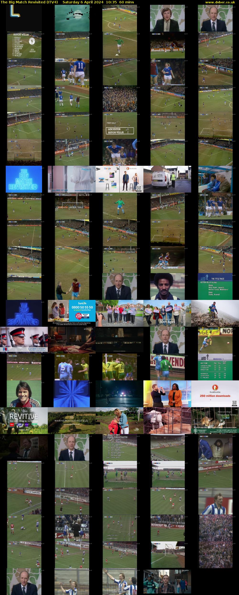 The Big Match Revisited (ITV4) Saturday 6 April 2024 10:35 - 11:35