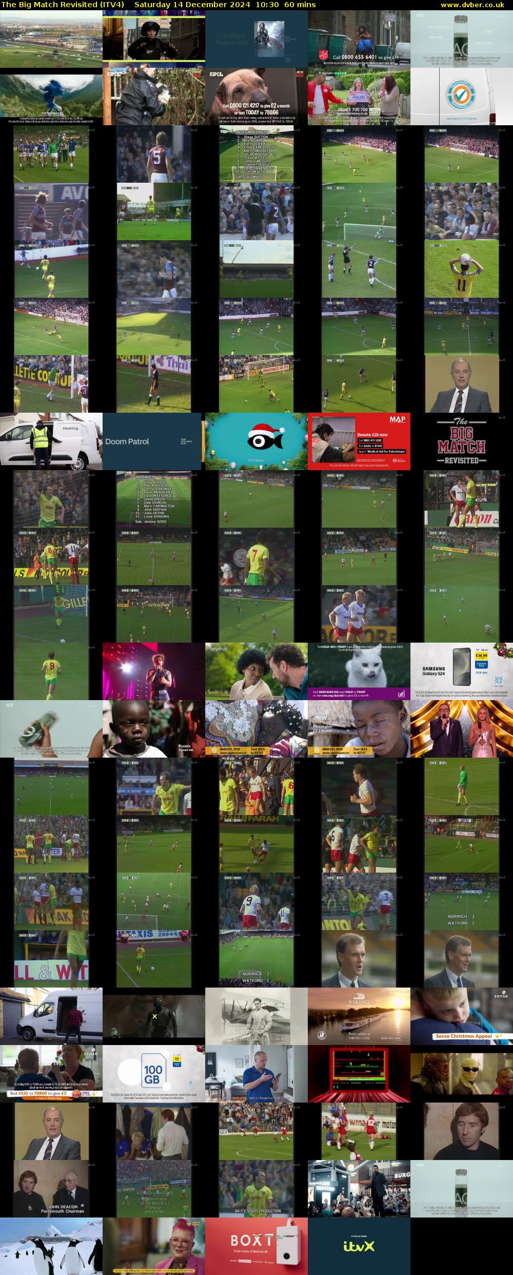 The Big Match Revisited (ITV4) Saturday 14 December 2024 10:30 - 11:30