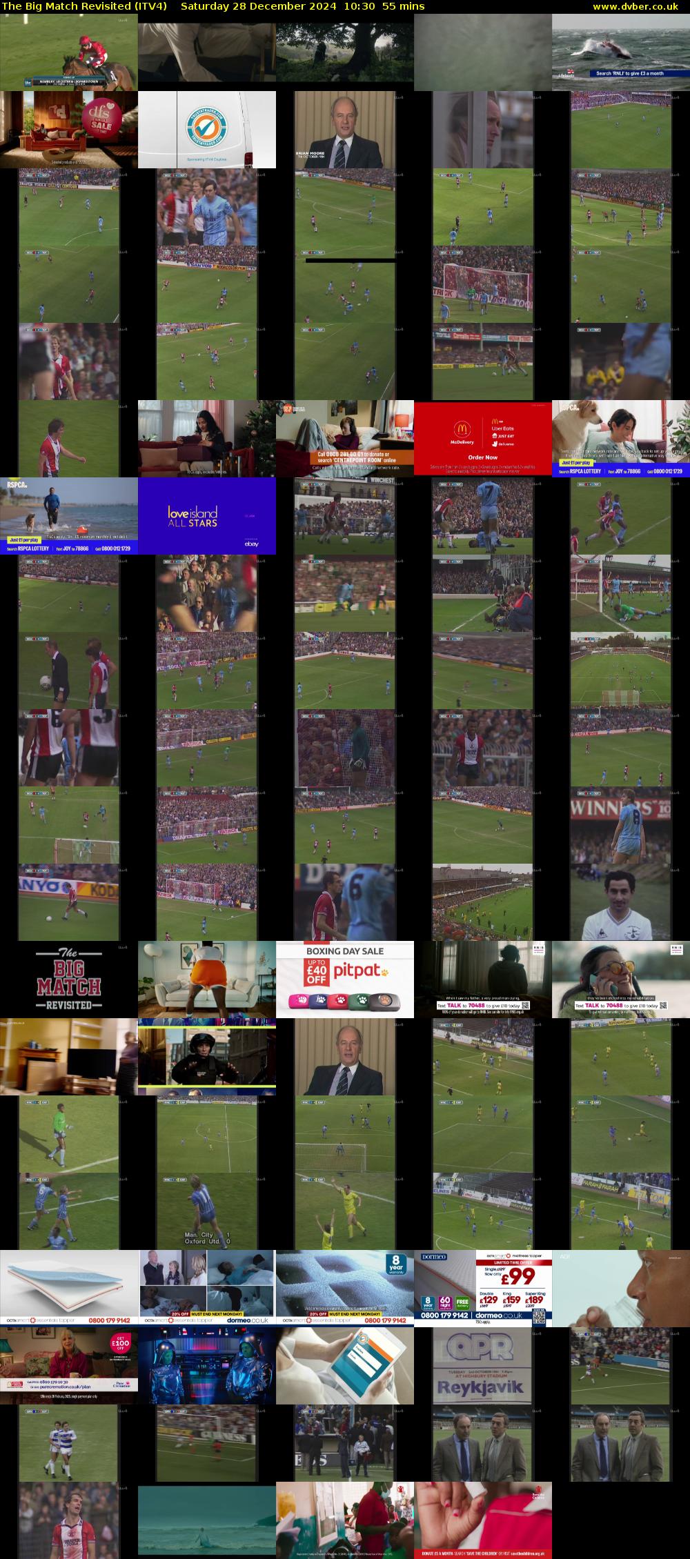The Big Match Revisited (ITV4) Saturday 28 December 2024 10:30 - 11:25