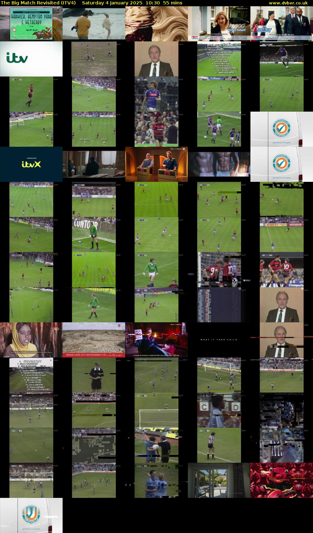 The Big Match Revisited (ITV4) Saturday 4 January 2025 10:30 - 11:25