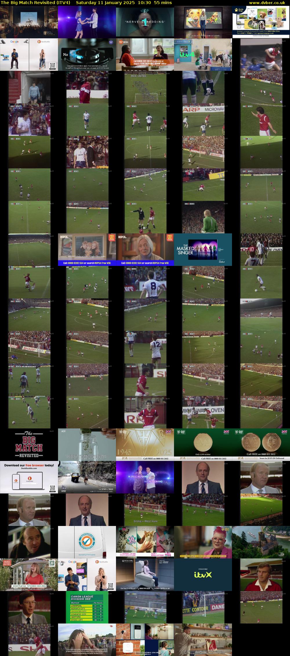 The Big Match Revisited (ITV4) Saturday 11 January 2025 10:30 - 11:25