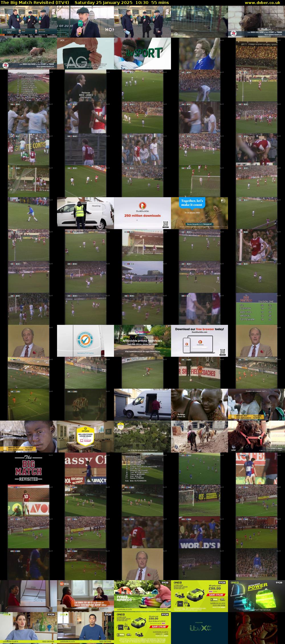 The Big Match Revisited (ITV4) Saturday 25 January 2025 10:30 - 11:25