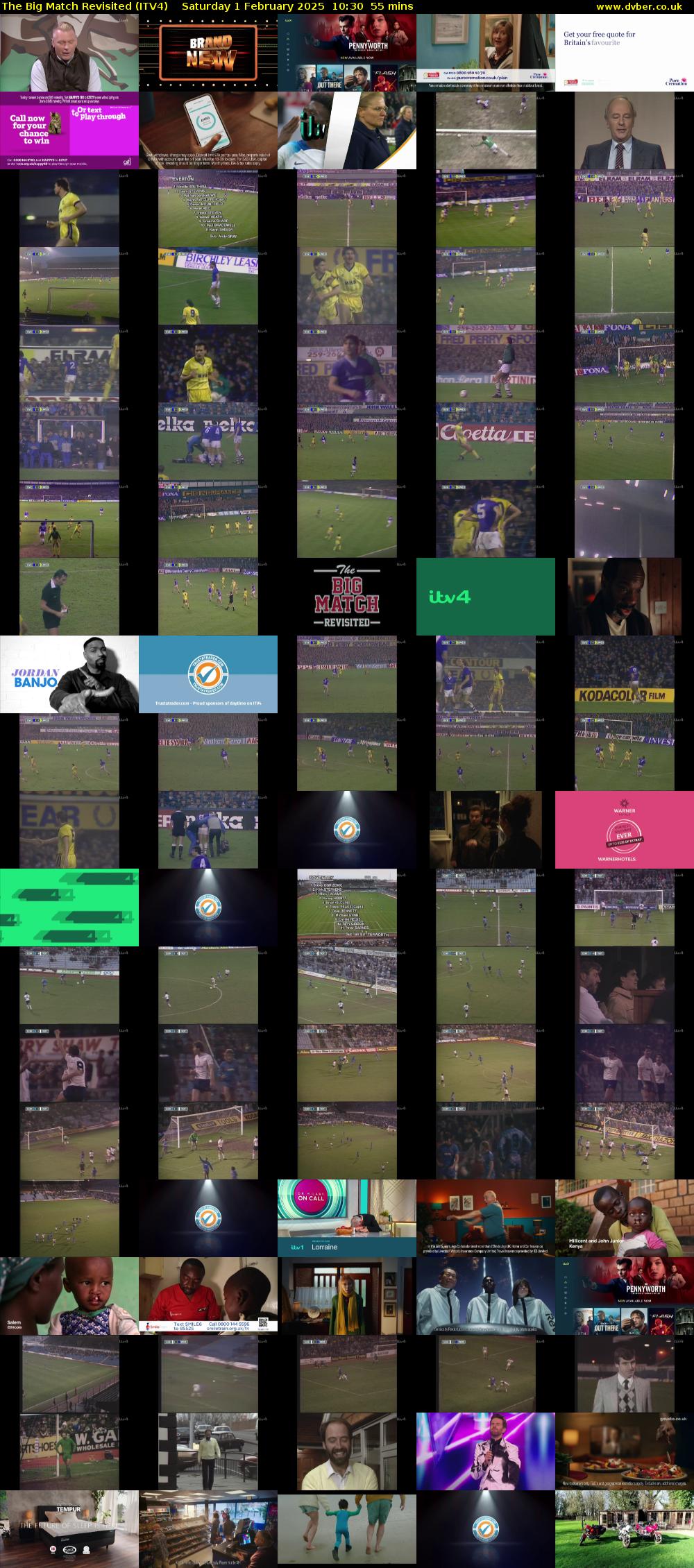 The Big Match Revisited (ITV4) Saturday 1 February 2025 10:30 - 11:25