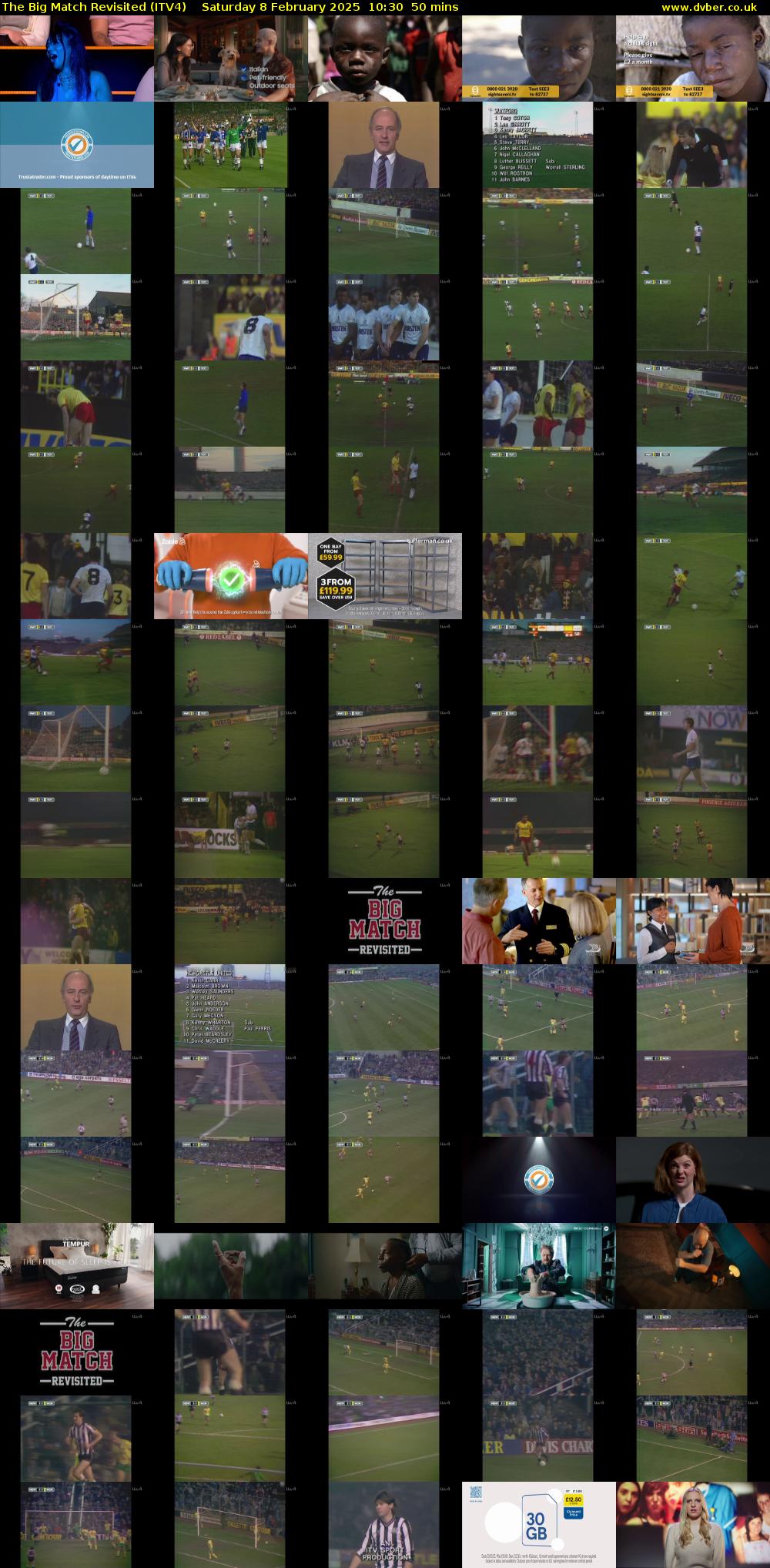 The Big Match Revisited (ITV4) Saturday 8 February 2025 10:30 - 11:20