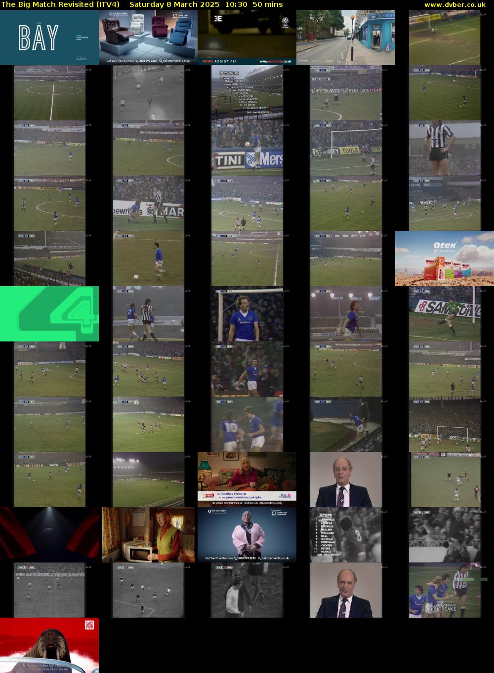 The Big Match Revisited (ITV4) Saturday 8 March 2025 10:30 - 11:20
