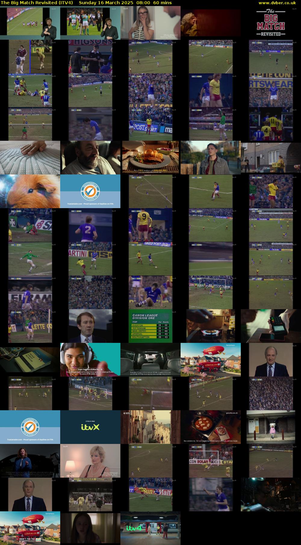 The Big Match Revisited (ITV4) Sunday 16 March 2025 08:00 - 09:00
