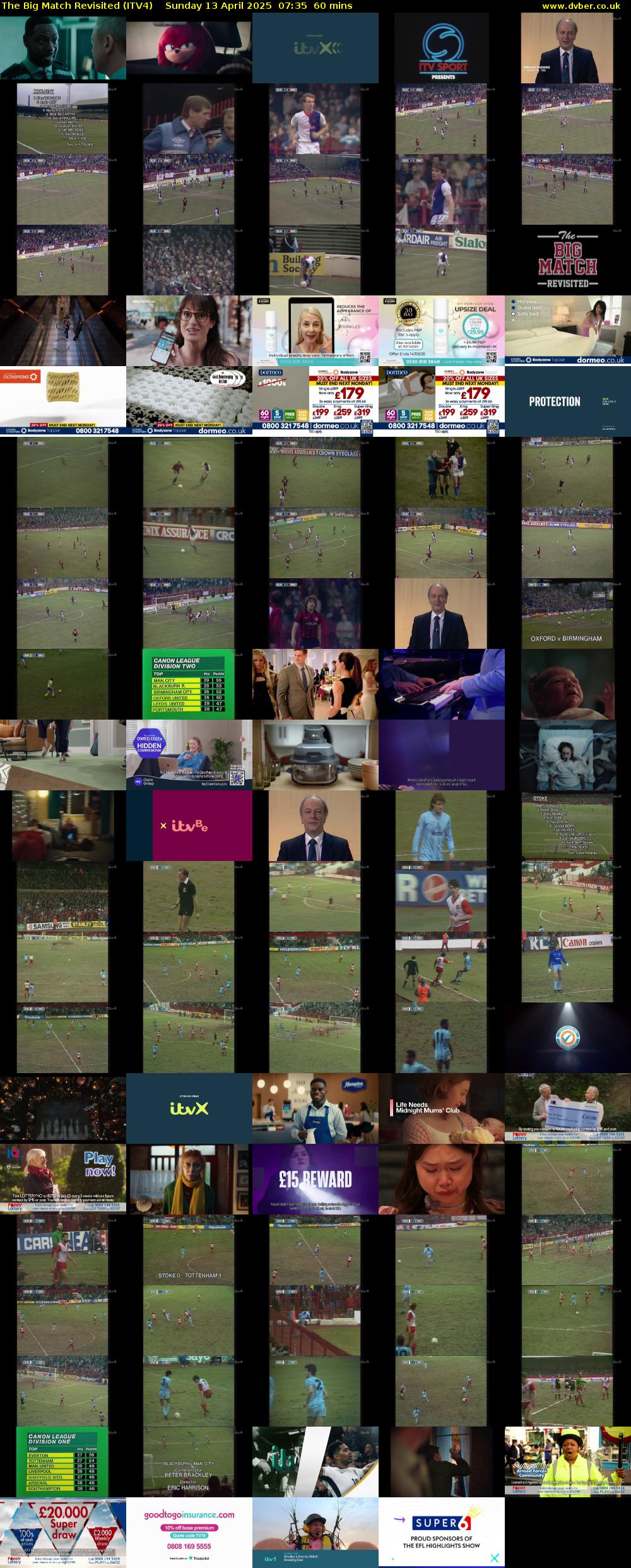The Big Match Revisited (ITV4) Sunday 13 April 2025 07:35 - 08:35