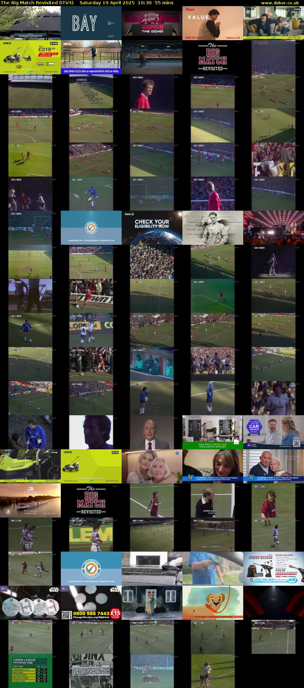 The Big Match Revisited (ITV4) Saturday 19 April 2025 10:30 - 11:25