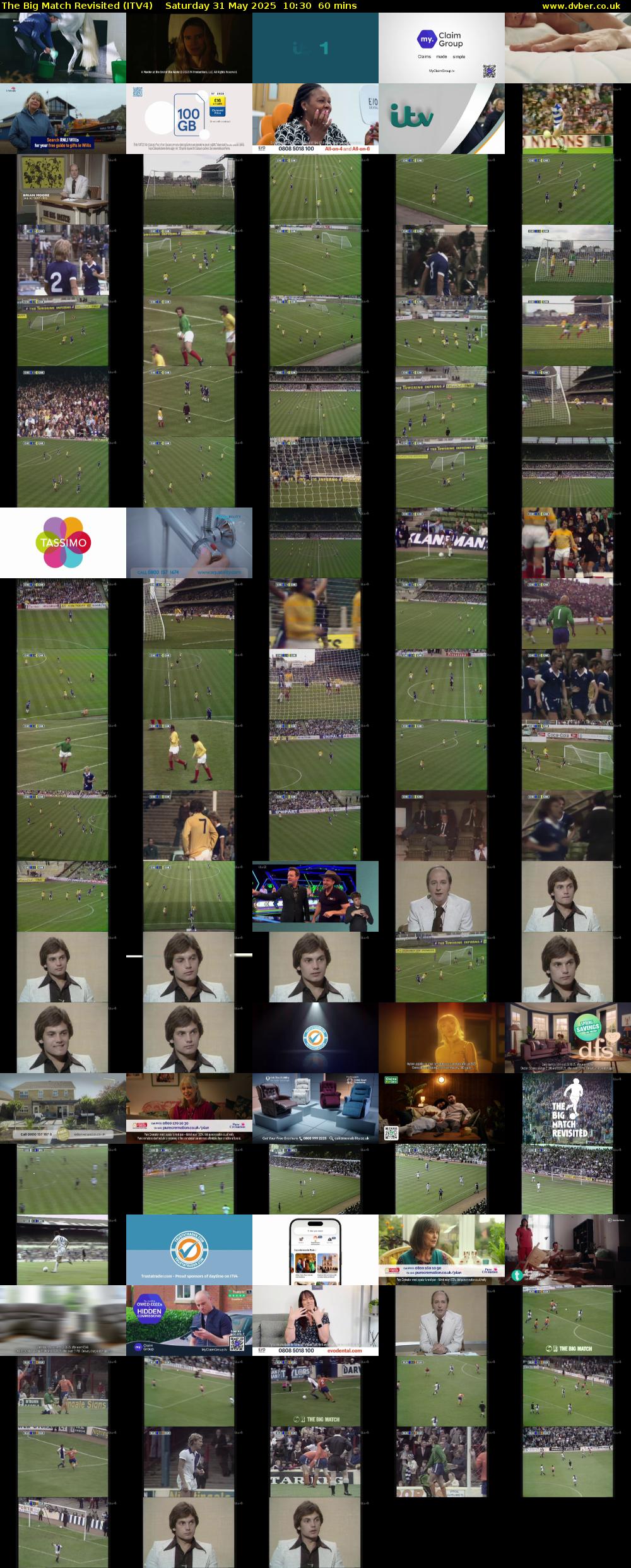 The Big Match Revisited (ITV4) Saturday 31 May 2025 10:30 - 11:30