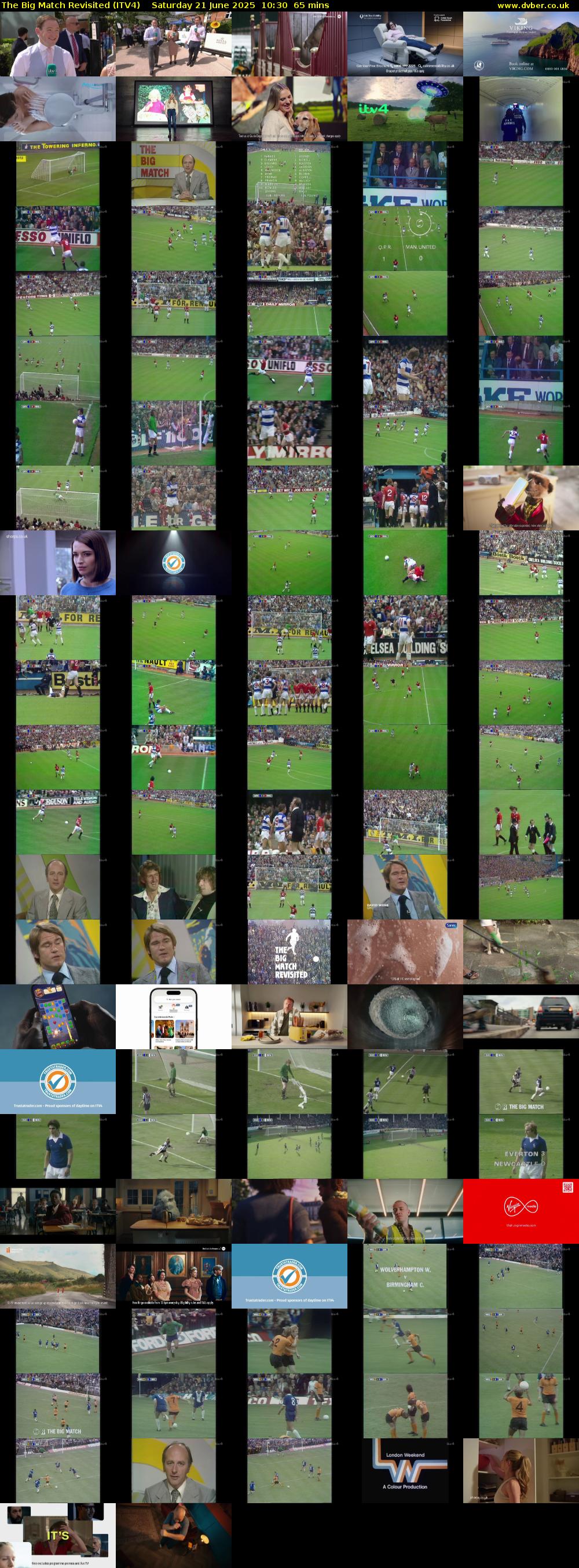 The Big Match Revisited (ITV4) Saturday 21 June 2025 10:30 - 11:35