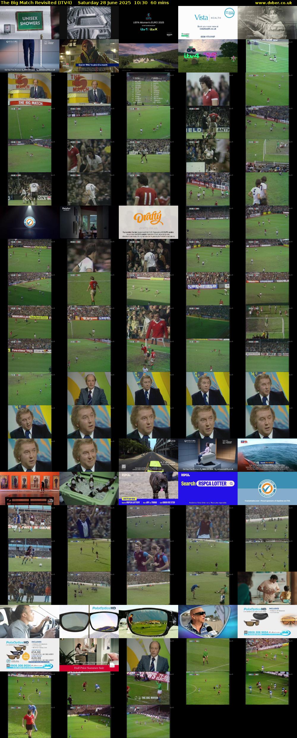The Big Match Revisited (ITV4) Saturday 28 June 2025 10:30 - 11:30