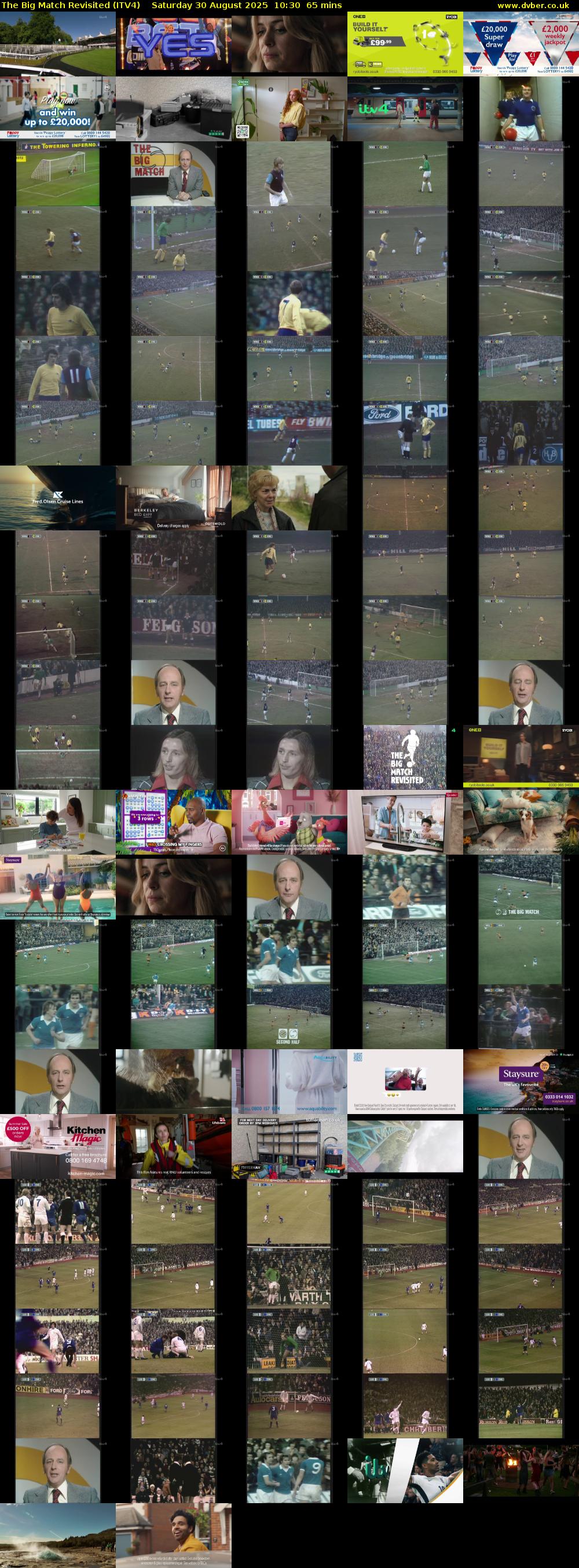 The Big Match Revisited (ITV4) Saturday 30 August 2025 10:30 - 11:35
