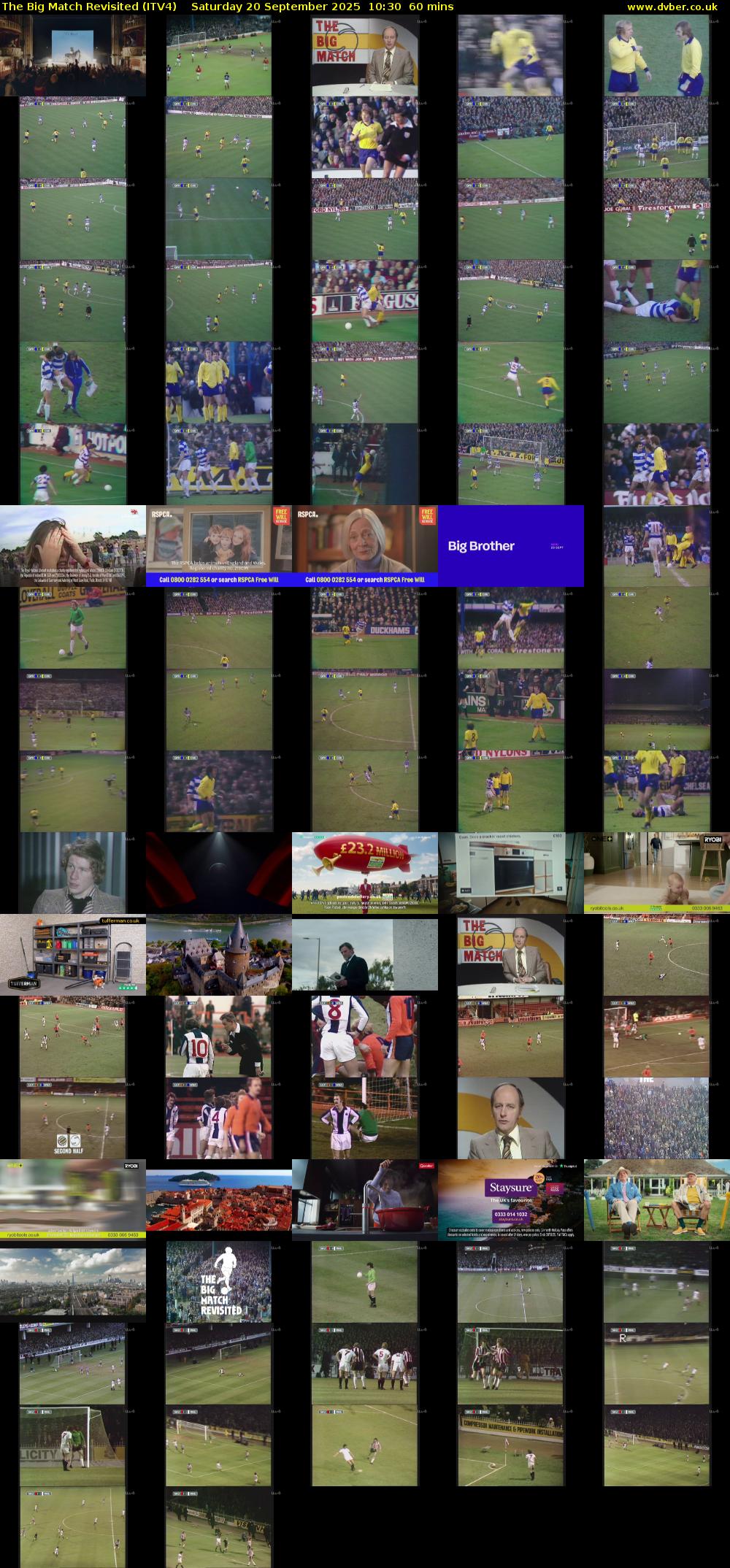 The Big Match Revisited (ITV4) Saturday 20 September 2025 10:30 - 11:30