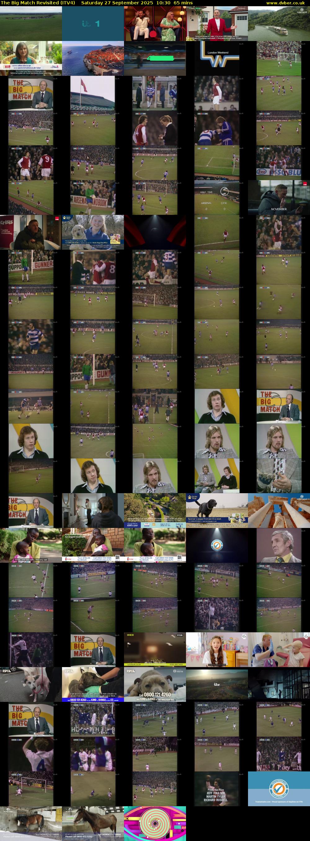 The Big Match Revisited (ITV4) Saturday 27 September 2025 10:30 - 11:35