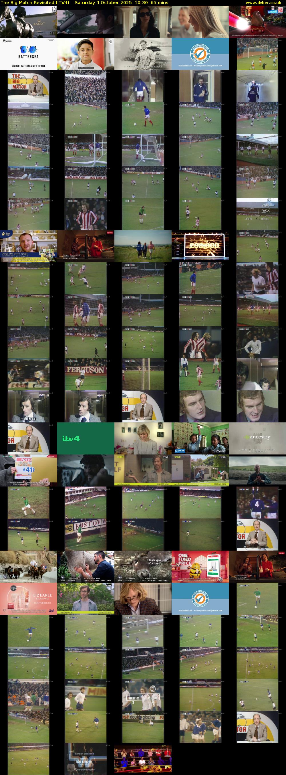 The Big Match Revisited (ITV4) Saturday 4 October 2025 10:30 - 11:35