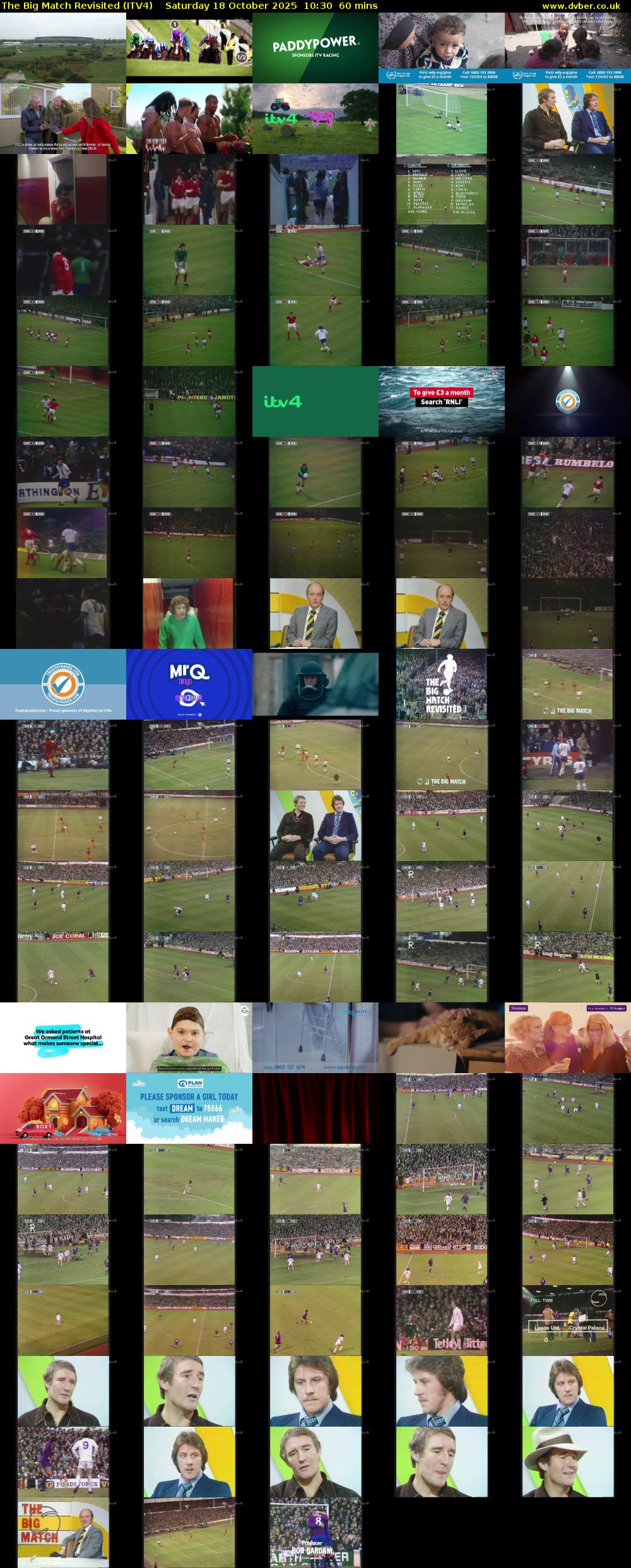 The Big Match Revisited (ITV4) Saturday 18 October 2025 10:30 - 11:30