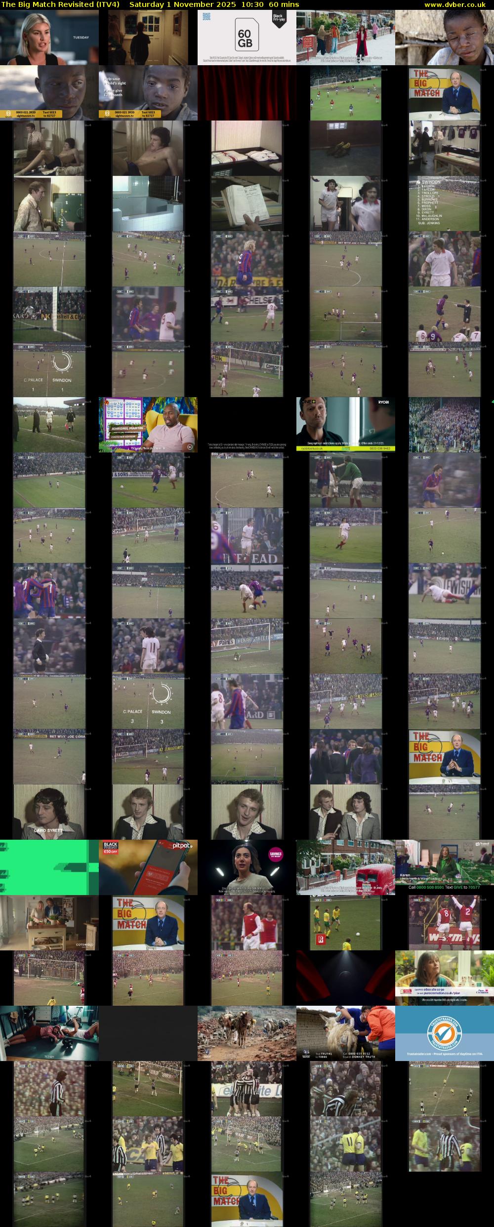 The Big Match Revisited (ITV4) Saturday 1 November 2025 10:30 - 11:30