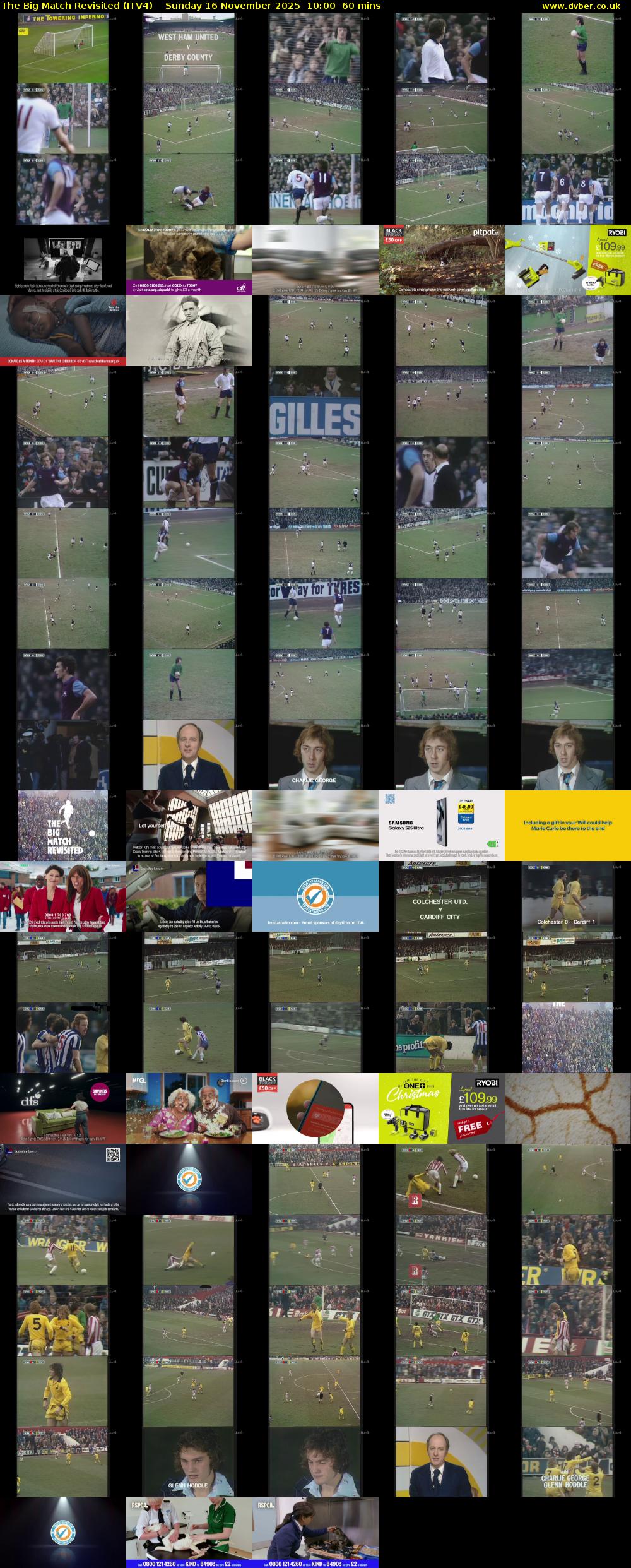 The Big Match Revisited (ITV4) Sunday 16 November 2025 10:00 - 11:00