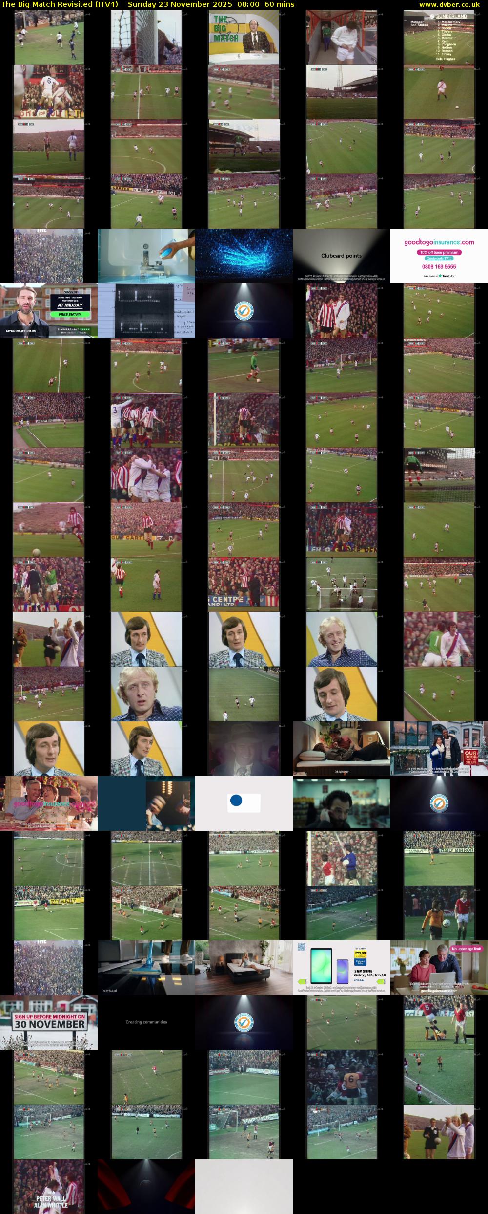 The Big Match Revisited (ITV4) Sunday 23 November 2025 08:00 - 09:00