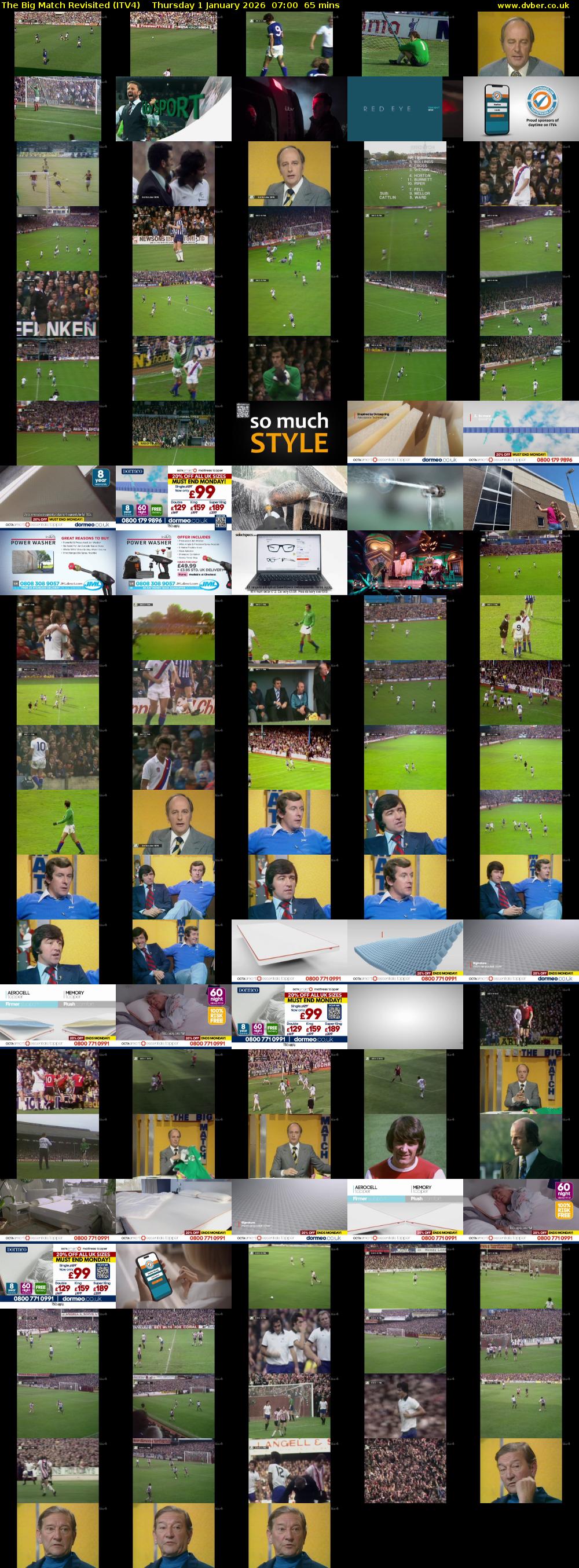 The Big Match Revisited (ITV4) Thursday 1 January 2026 07:00 - 08:05