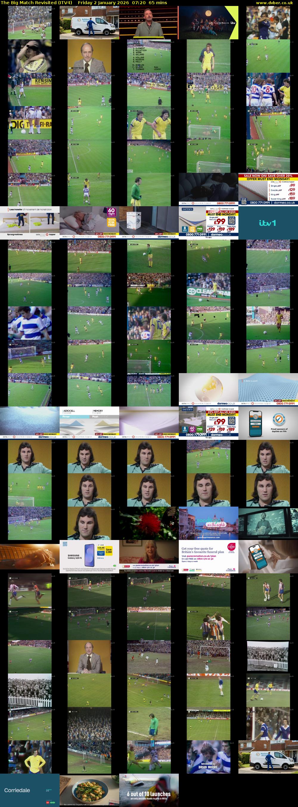 The Big Match Revisited (ITV4) Friday 2 January 2026 07:20 - 08:25