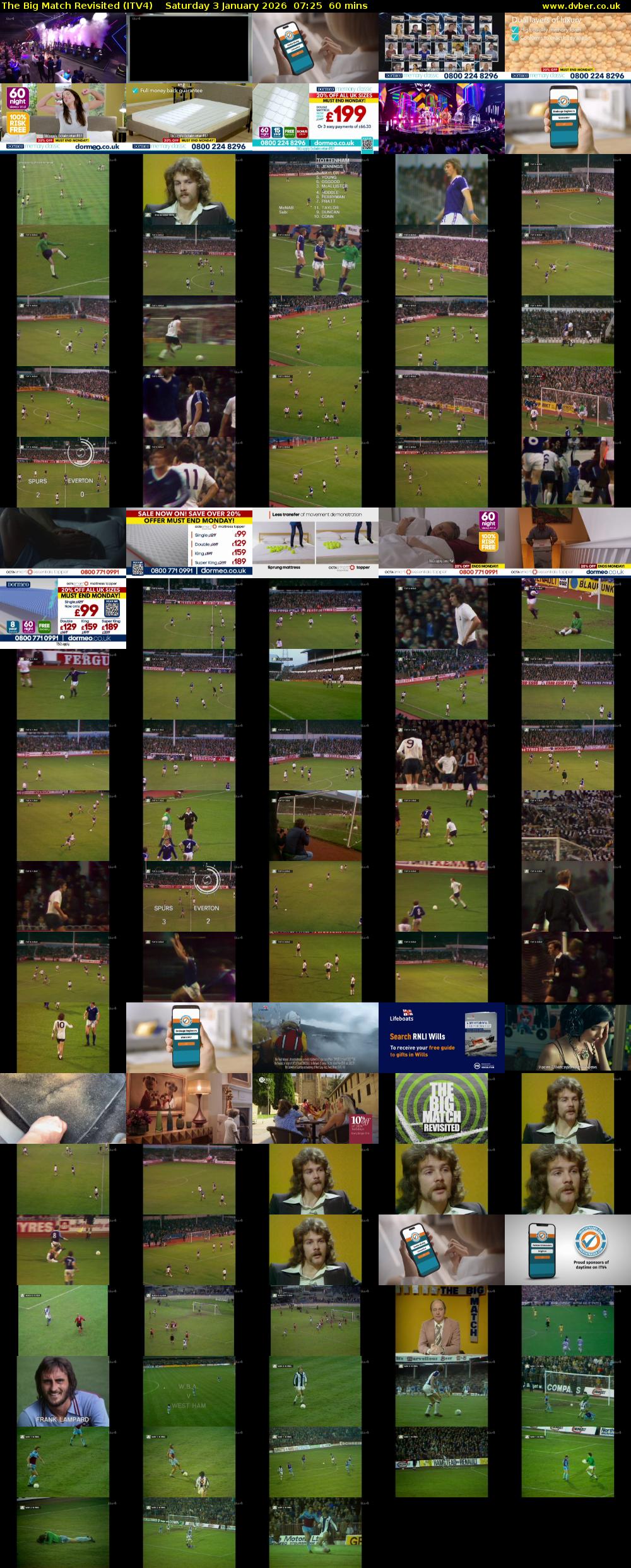 The Big Match Revisited (ITV4) Saturday 3 January 2026 07:25 - 08:25