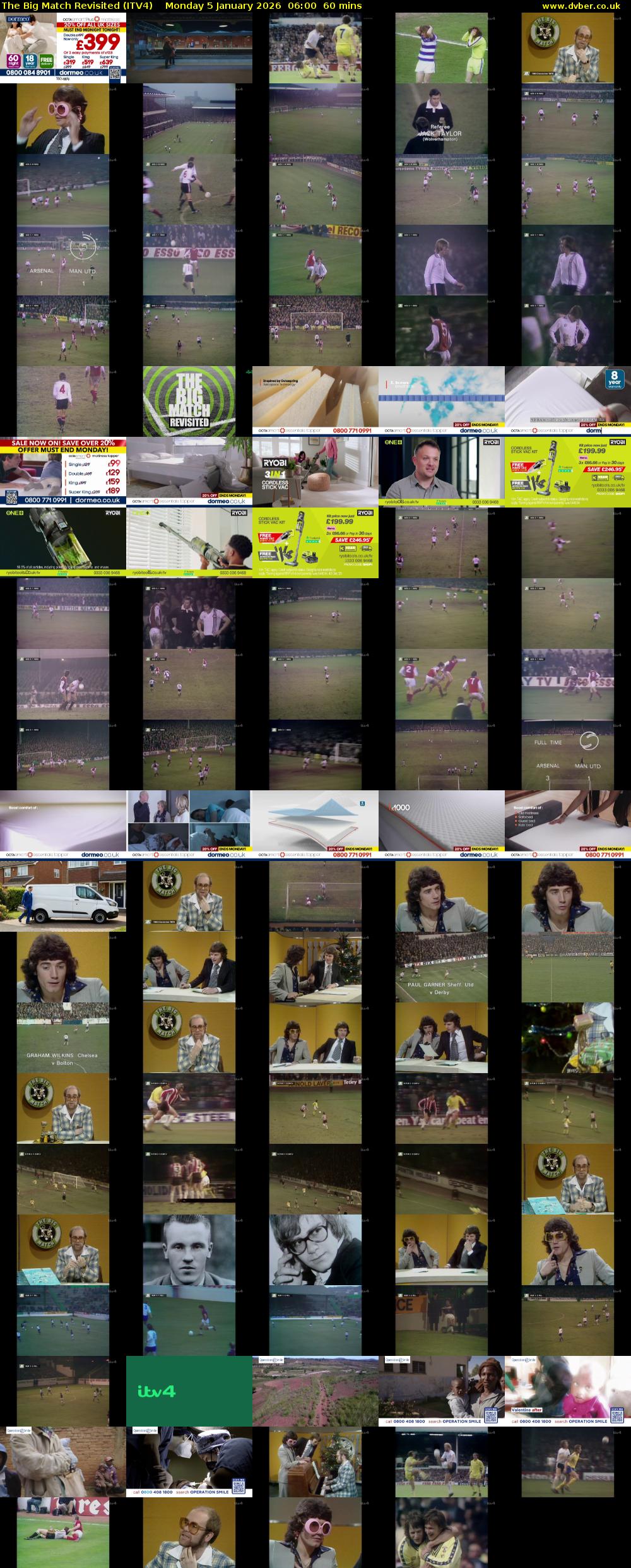 The Big Match Revisited (ITV4) Monday 5 January 2026 06:00 - 07:00