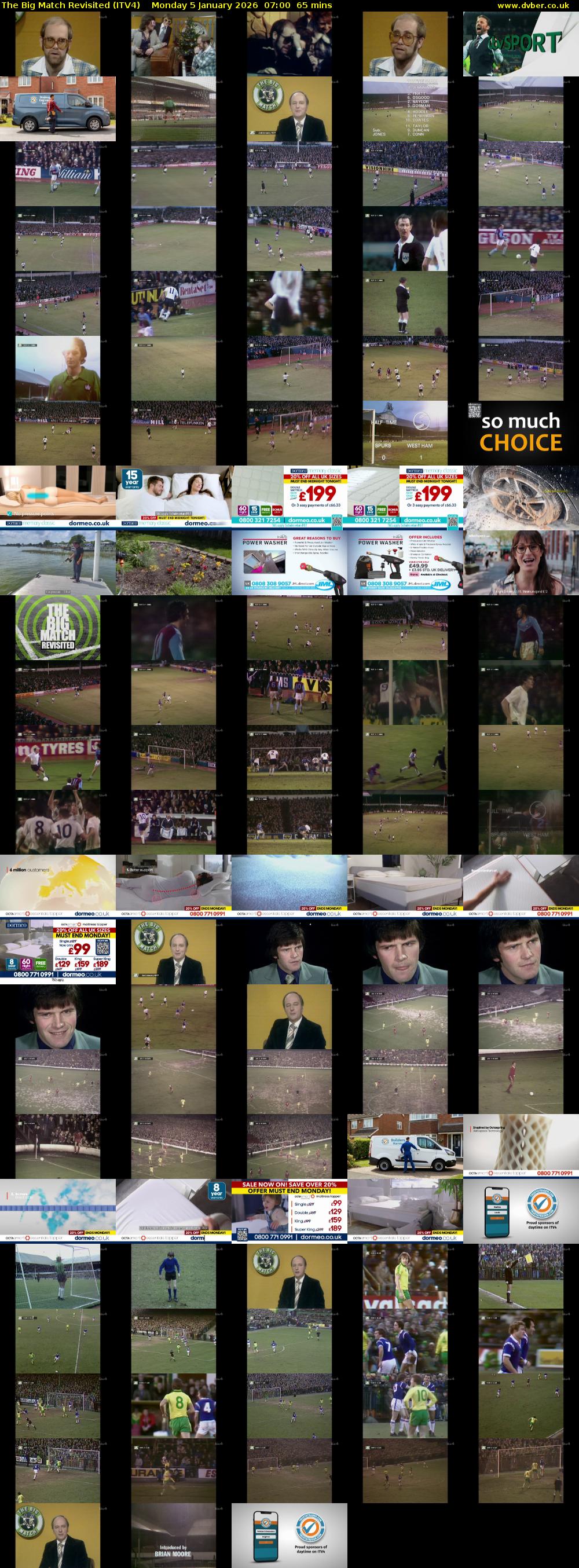 The Big Match Revisited (ITV4) Monday 5 January 2026 07:00 - 08:05