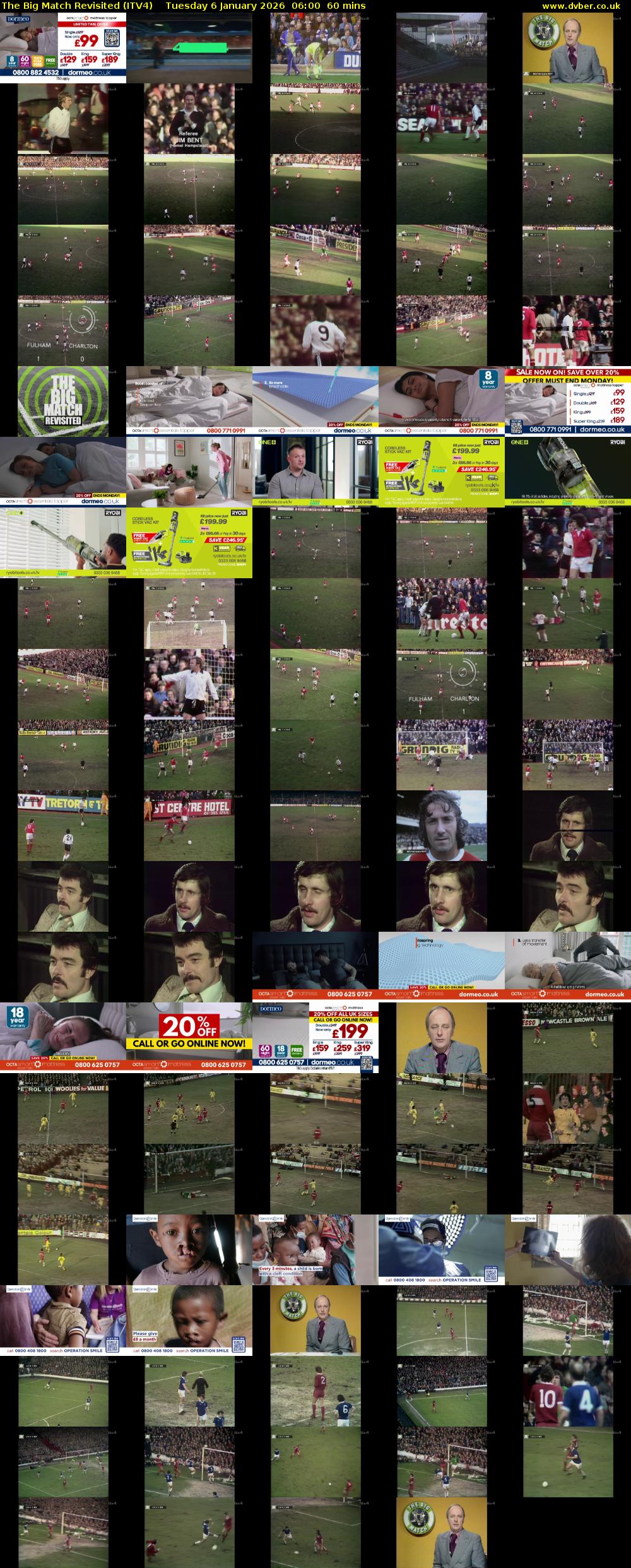 The Big Match Revisited (ITV4) Tuesday 6 January 2026 06:00 - 07:00
