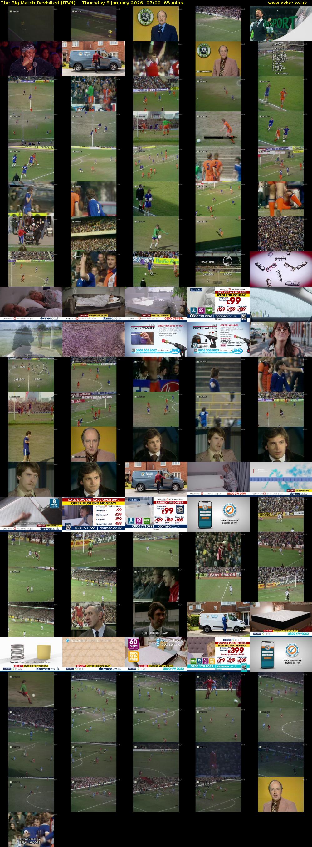 The Big Match Revisited (ITV4) Thursday 8 January 2026 07:00 - 08:05