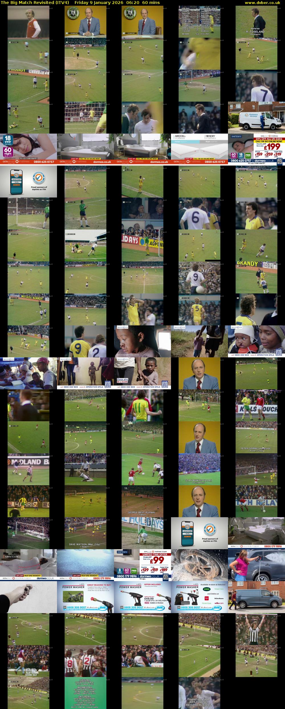 The Big Match Revisited (ITV4) Friday 9 January 2026 06:20 - 07:20