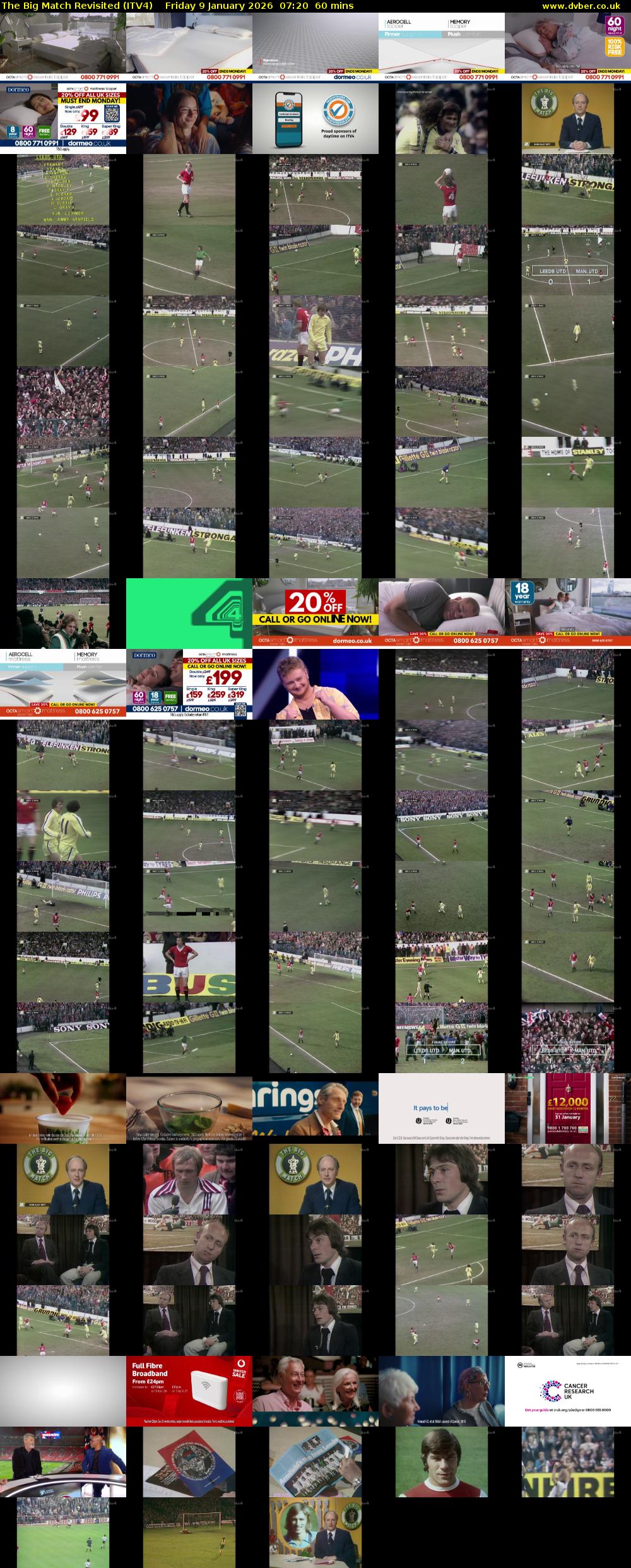 The Big Match Revisited (ITV4) Friday 9 January 2026 07:20 - 08:20