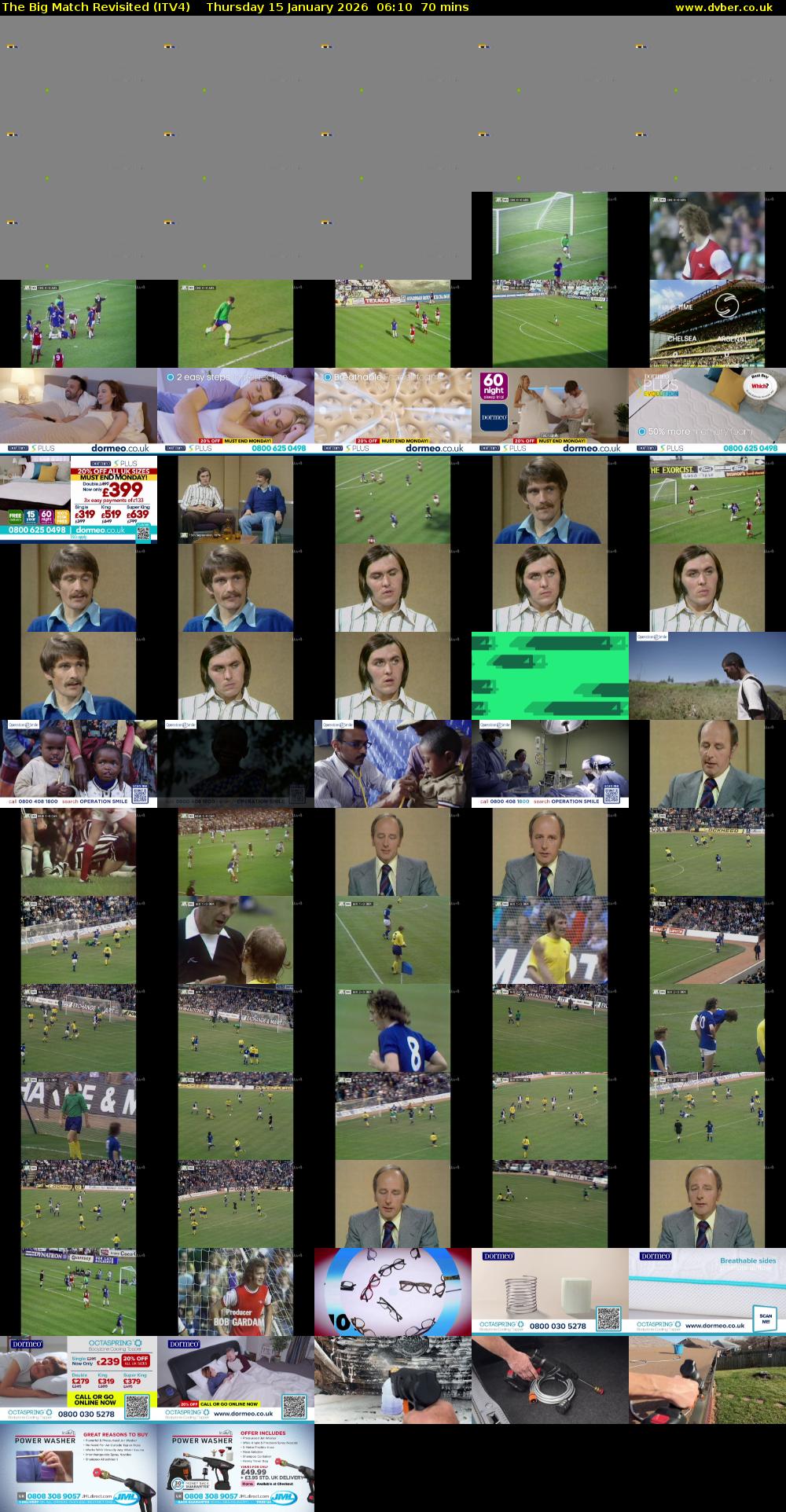 The Big Match Revisited (ITV4) Thursday 15 January 2026 06:10 - 07:20
