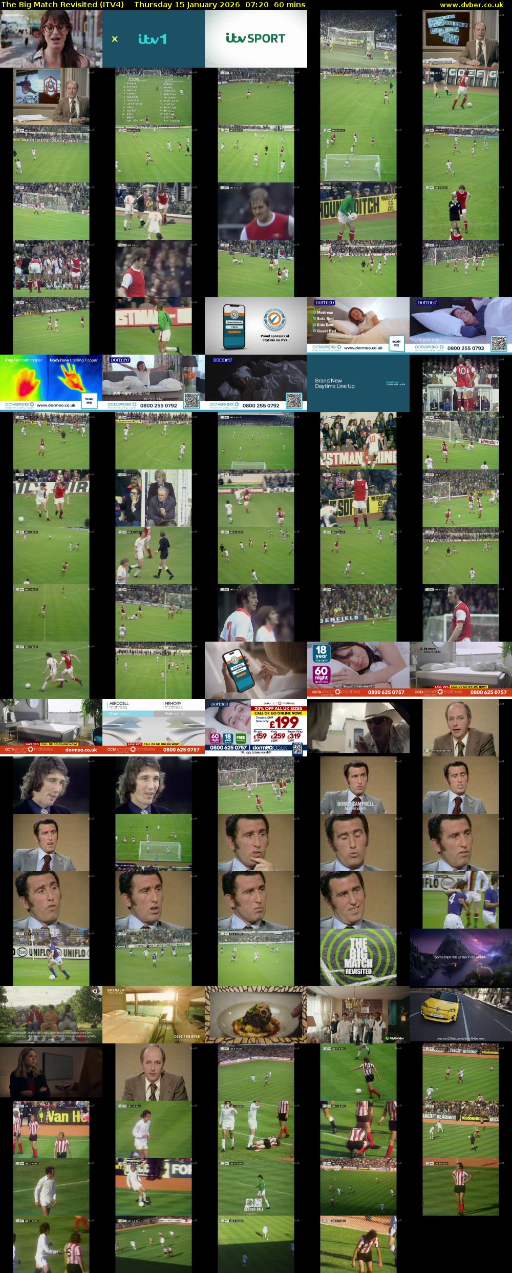 The Big Match Revisited (ITV4) Thursday 15 January 2026 07:20 - 08:20