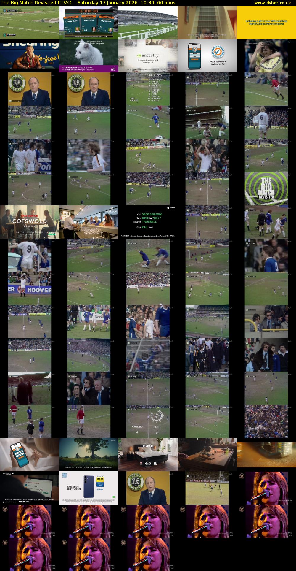 The Big Match Revisited (ITV4) Saturday 17 January 2026 10:30 - 11:30