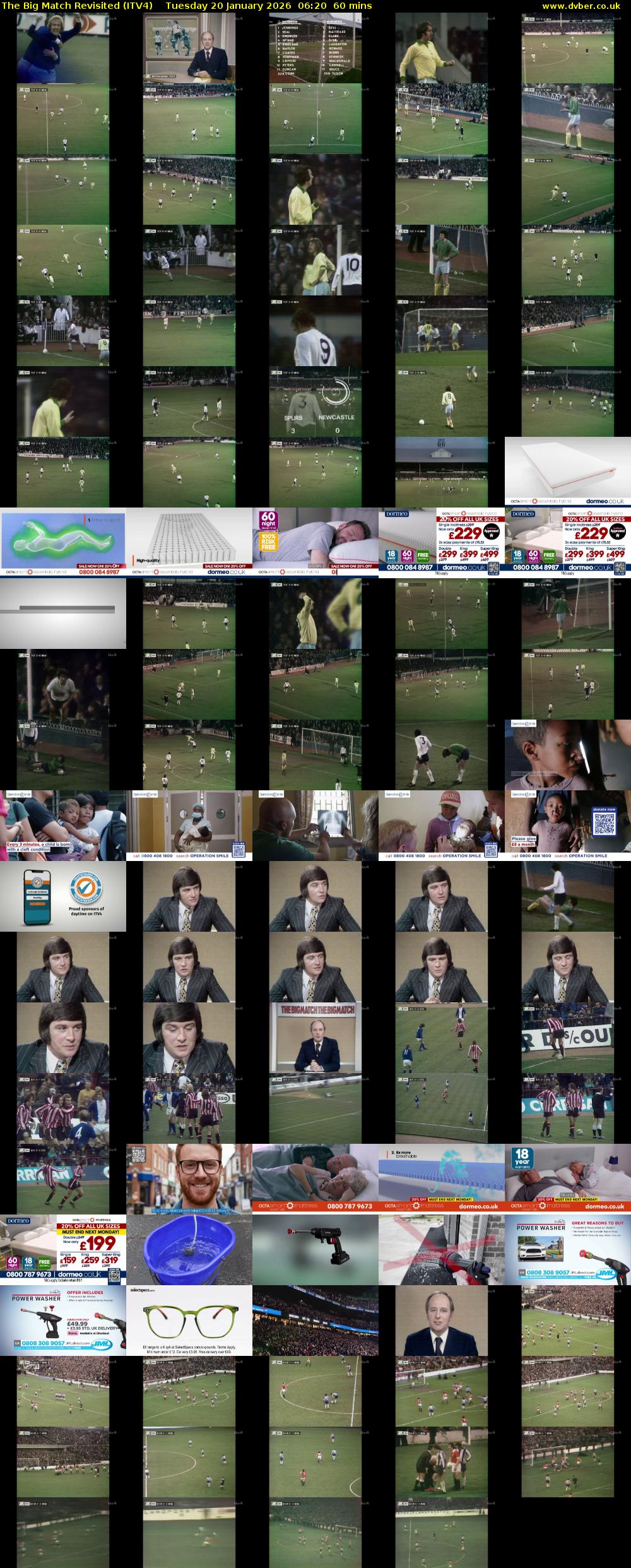 The Big Match Revisited (ITV4) Tuesday 20 January 2026 06:20 - 07:20