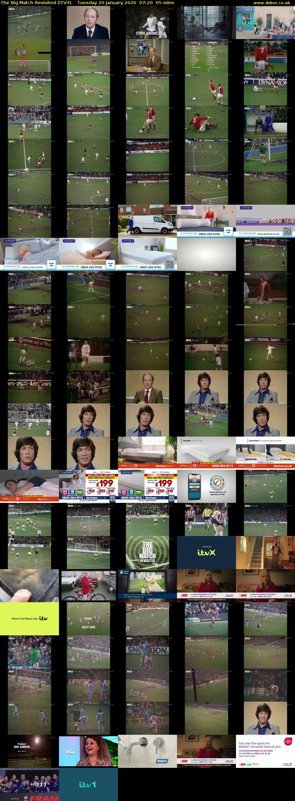 The Big Match Revisited (ITV4) Tuesday 20 January 2026 07:20 - 08:25