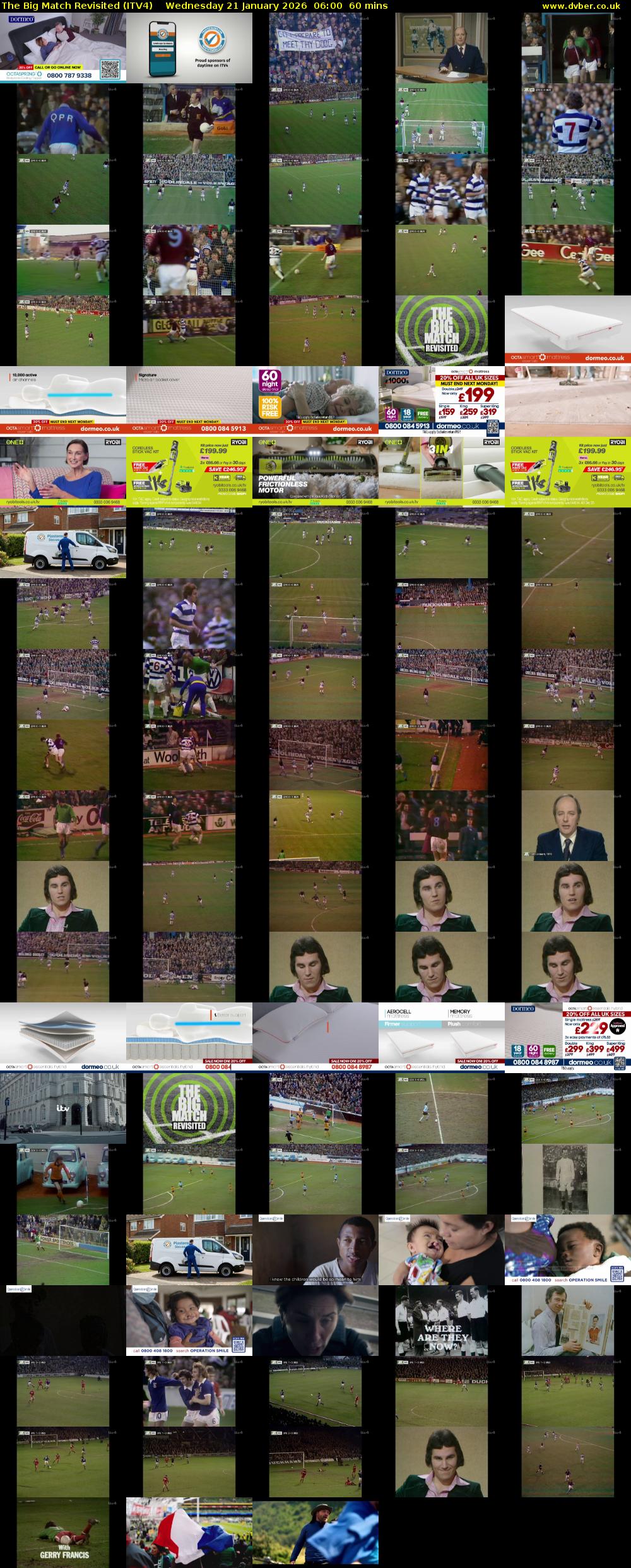 The Big Match Revisited (ITV4) Wednesday 21 January 2026 06:00 - 07:00