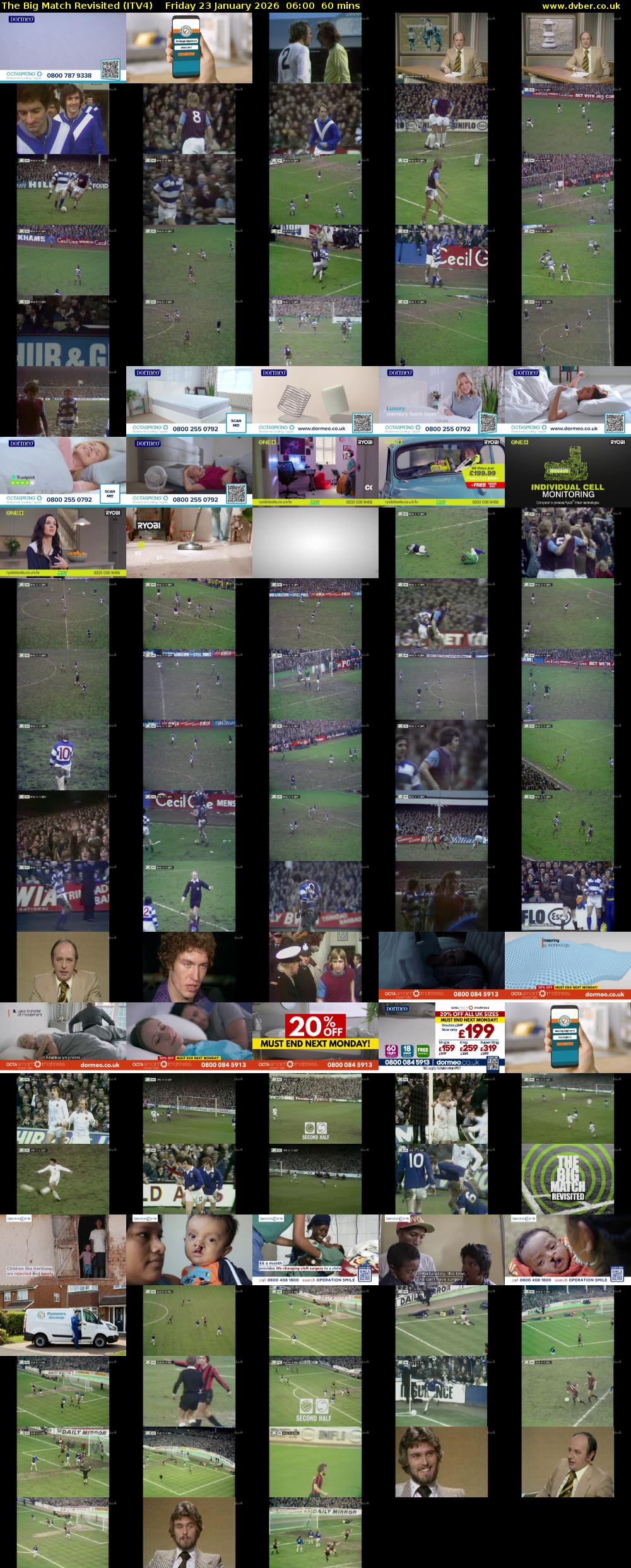 The Big Match Revisited (ITV4) Friday 23 January 2026 06:00 - 07:00