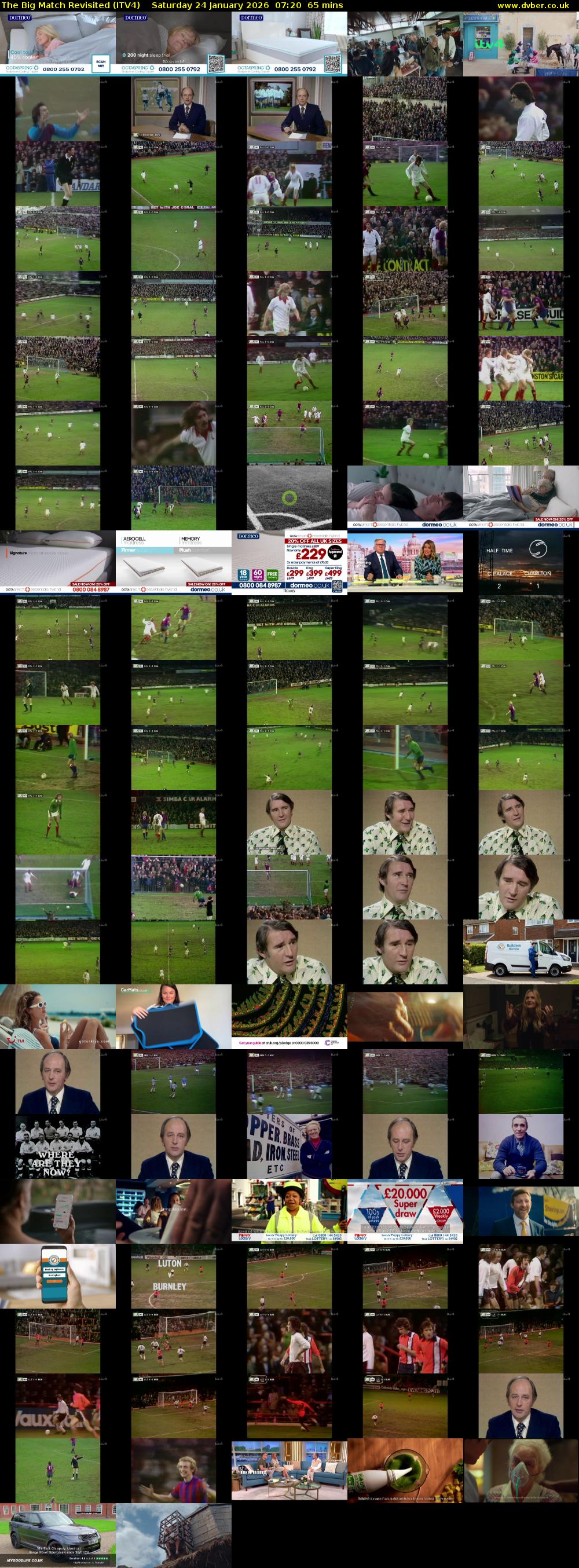 The Big Match Revisited (ITV4) Saturday 24 January 2026 07:20 - 08:25