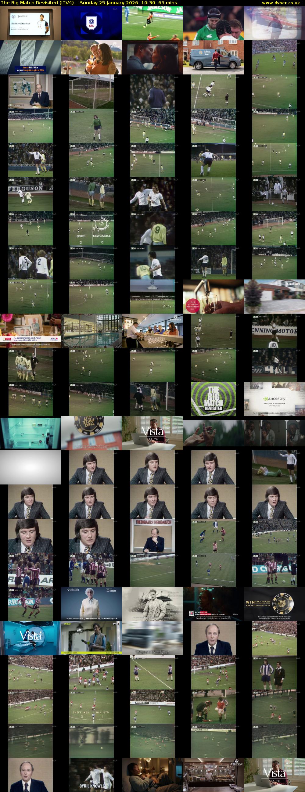 The Big Match Revisited (ITV4) Sunday 25 January 2026 10:30 - 11:35