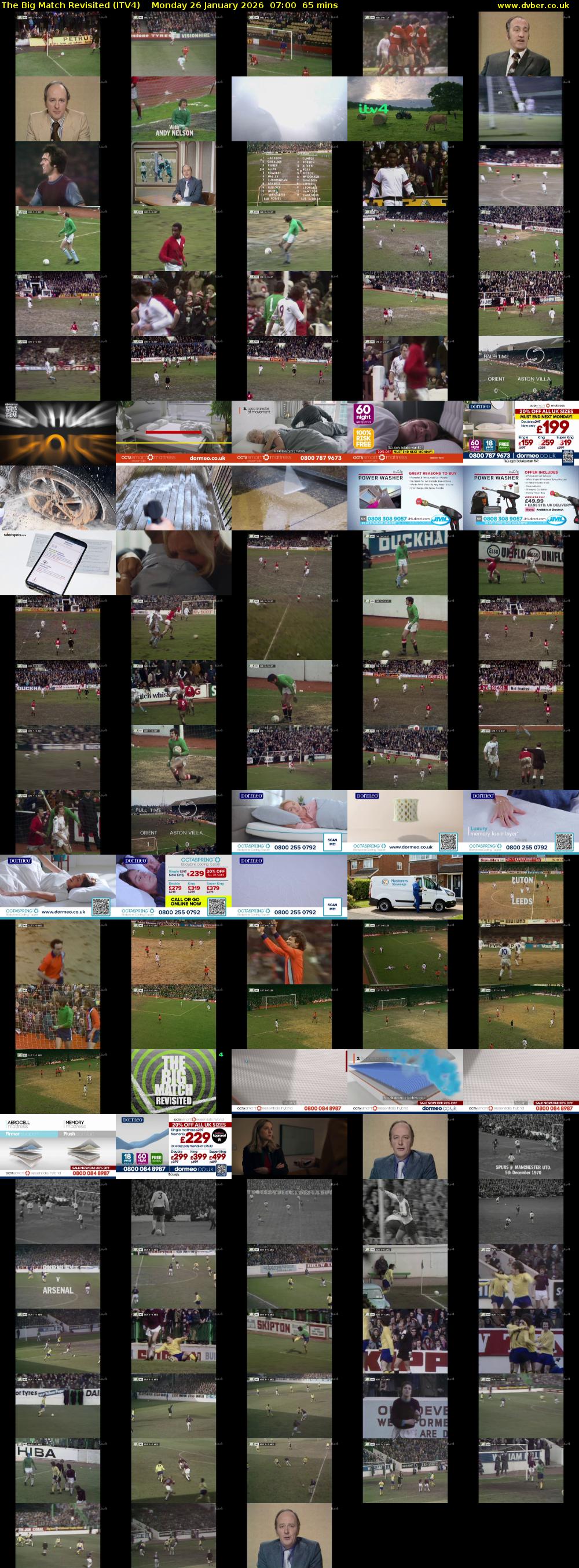 The Big Match Revisited (ITV4) Monday 26 January 2026 07:00 - 08:05