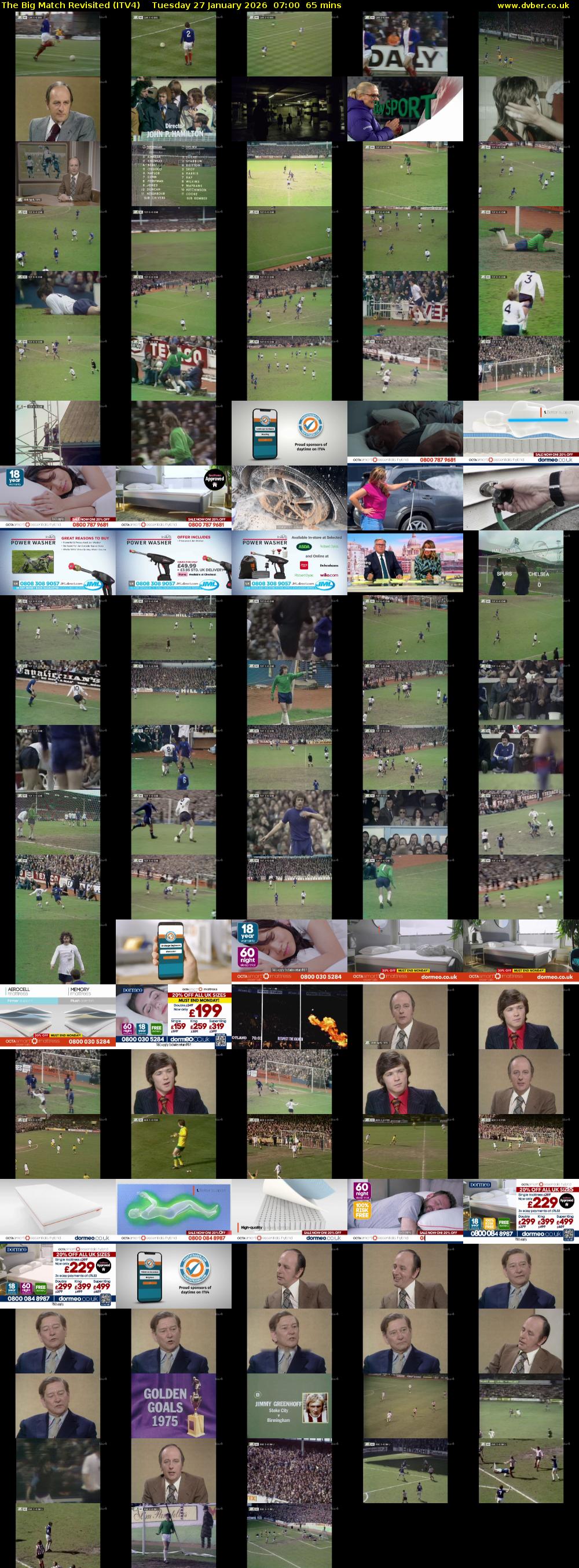 The Big Match Revisited (ITV4) Tuesday 27 January 2026 07:00 - 08:05