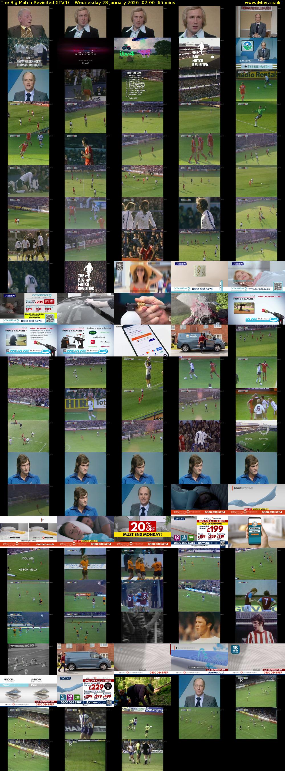 The Big Match Revisited (ITV4) Wednesday 28 January 2026 07:00 - 08:05