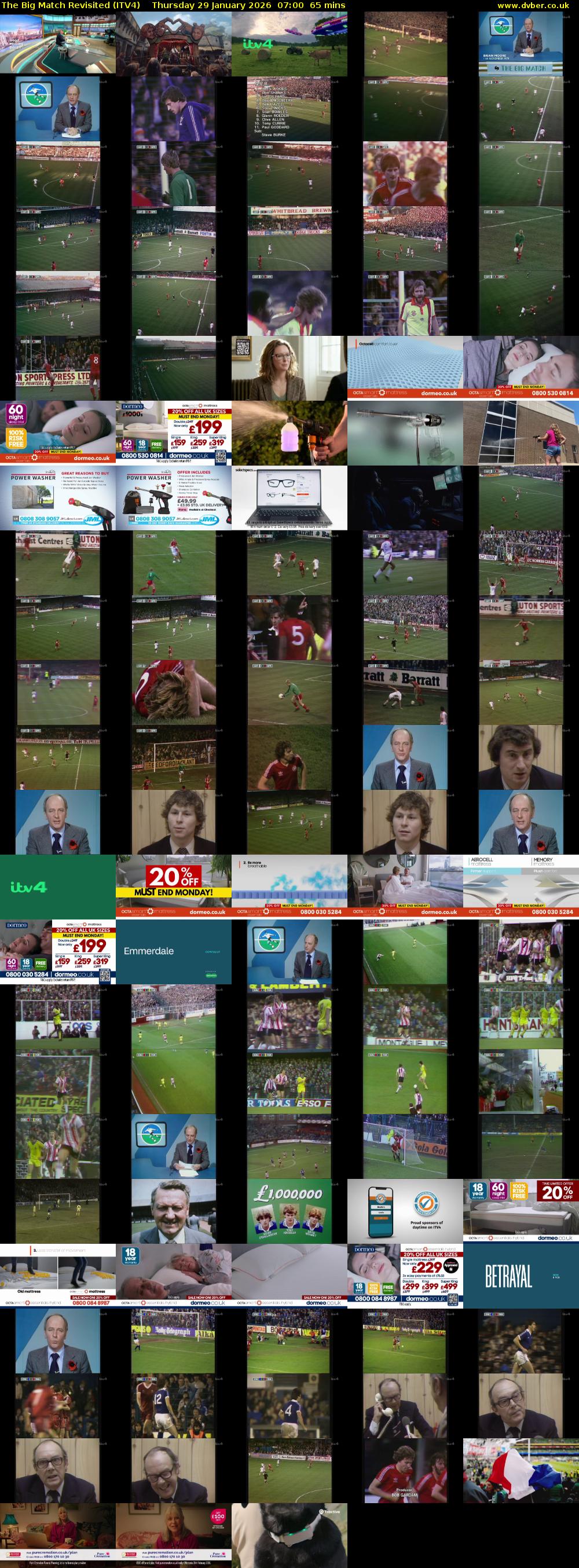 The Big Match Revisited (ITV4) Thursday 29 January 2026 07:00 - 08:05