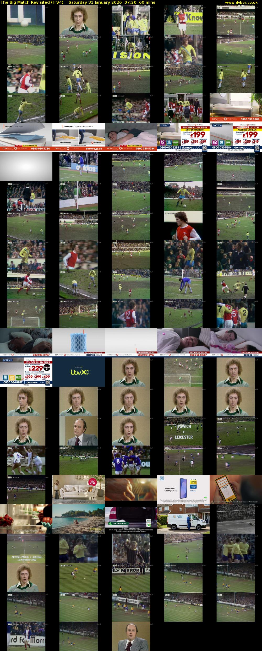 The Big Match Revisited (ITV4) Saturday 31 January 2026 07:20 - 08:20