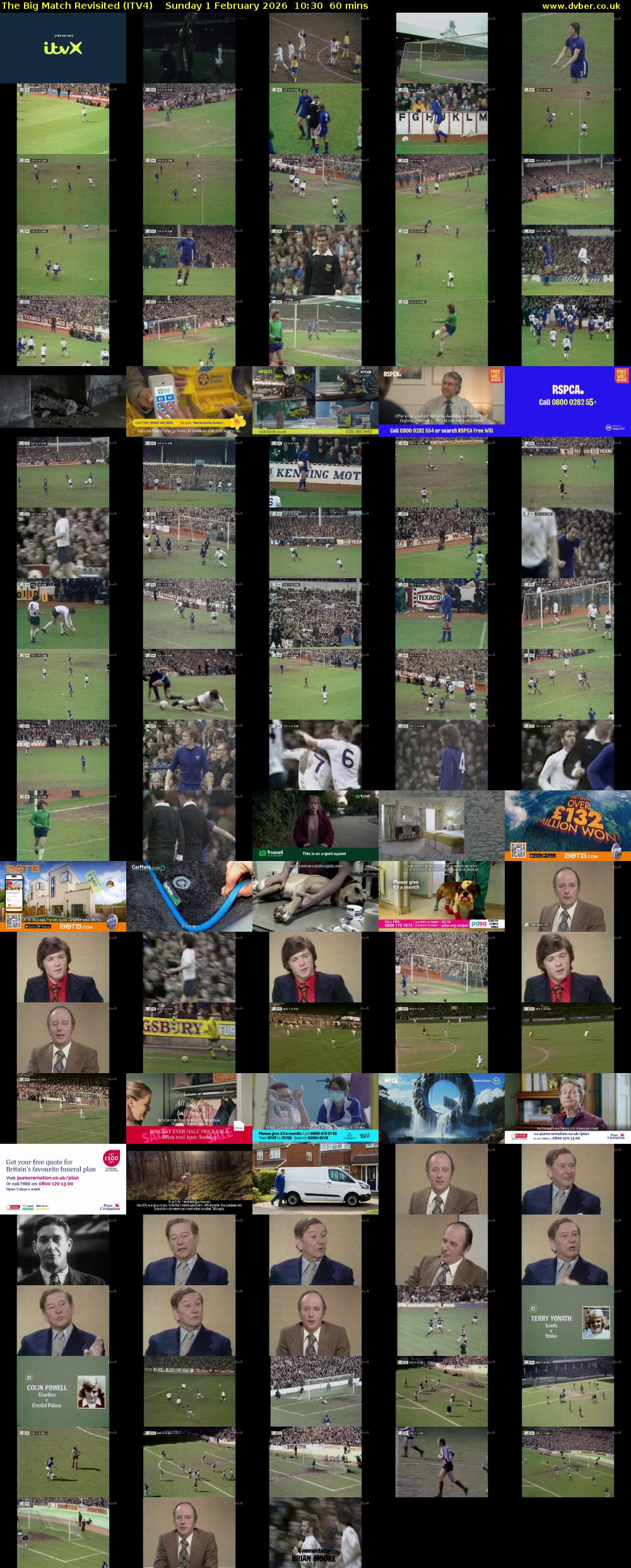 The Big Match Revisited (ITV4) Sunday 1 February 2026 10:30 - 11:30