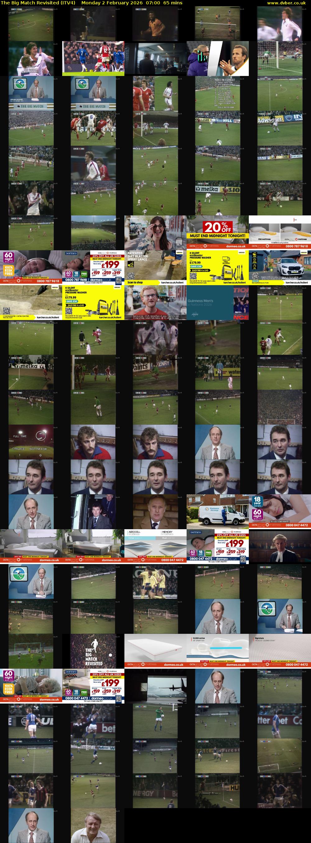 The Big Match Revisited (ITV4) Monday 2 February 2026 07:00 - 08:05